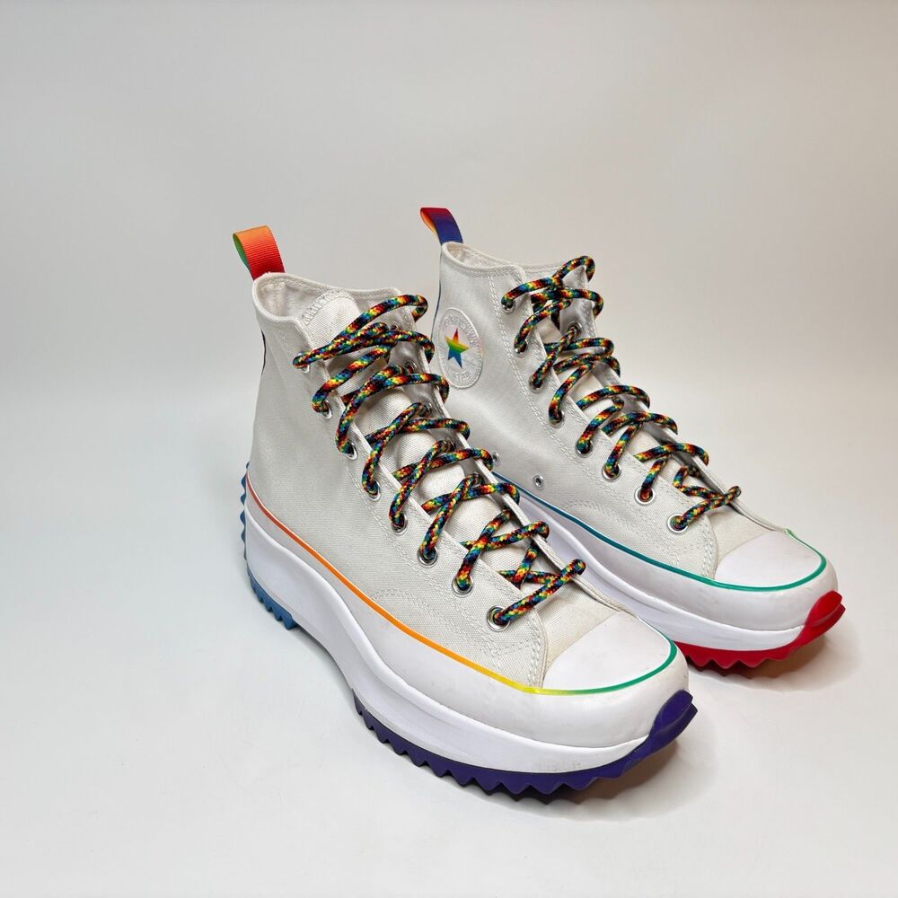 CONVERSE "Find Your Pride" Star Canvas Rubber Hi Top Sneaker Mens Size 10.5